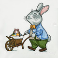 Easter Bunny Gardener Machine Embroidery Design  - 5 sizes