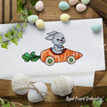 Easter Bunny in Carrot Car Machine Embroidery Design - 4 sizes