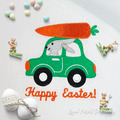 Easter Bunny with carrot Machine Embroidery Design - 2 sizes