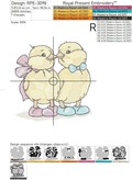 Easter Chickens with Bows Machine Embroidery Design - 3 sizes