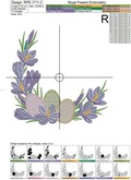 Easter Crocuses Corner Machine Embroidery Design - 5 sizes