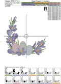 Easter Crocuses Corner Machine Embroidery Design - 5 sizes