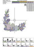 Easter Crocuses Corner Machine Embroidery Design - 5 sizes