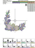 Easter Crocuses Corner Machine Embroidery Design - 5 sizes
