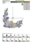 Easter Crocuses Corner Machine Embroidery Design - 5 sizes