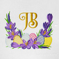 Easter Crocuses Vignette Machine Embroidery Design - 4 sizes