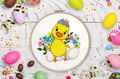 Easter Duckling with Flowers Digital Embroidery Design