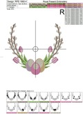 Easter​ Frame with eggs and tulips embroidery design - 5 sizes