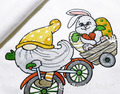 Easter Gnome on a bike Machine Embroidery Design - 4 sizes
