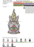 Easter Gnome with egg Machine Embroidery Design - 3 sizes