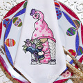 Easter Gnome with spring flowers Embroidery Design - 3 sizes