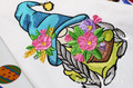 Easter Gnome with spring pansies Embroidery Design - 3 sizes
