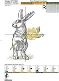 Easter Rabbit with flower Machine Embroidery Design - 6 sizes