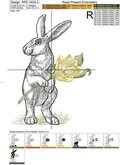 Easter Rabbit with flower Machine Embroidery Design - 6 sizes