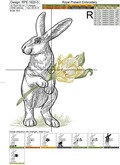 Easter Rabbit with flower Machine Embroidery Design - 6 sizes