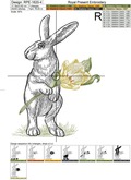 Easter Rabbit with flower Machine Embroidery Design - 6 sizes