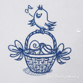 Easter bird contour Machine embroidery design - 2 sizes