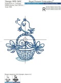 Easter bird contour Machine embroidery design - 2 sizes