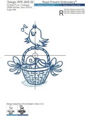 Easter bird contour Machine embroidery design - 2 sizes