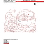 Easter chicken RedWork in 4 sizes