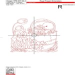 Easter chicken RedWork in 4 sizes