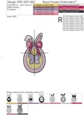 Easter egg with butterfly Machine Embroidery Design - 3 sizes