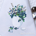 Easter egg with forget-me-not Machine Embroidery Design - 2 sizes