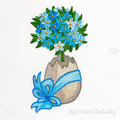 Easter egg with forget-me-not flowers - 3 sizes