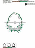 Easter floral wreath Embroidery Design - 2 sizes
