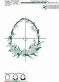 Easter floral wreath Embroidery Design - 2 sizes