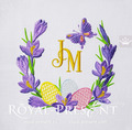 Easter wreath with crocuses Machine Embroidery Design - 4 sizes