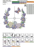 Easter wreath with crocuses Machine Embroidery Design - 4 sizes