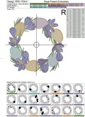 Easter wreath with crocuses and easter eggs Embroidery Design - 4 sizes