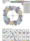 Easter wreath with crocuses and easter eggs Embroidery Design - 4 sizes