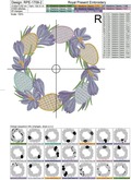 Easter wreath with crocuses and easter eggs Embroidery Design - 4 sizes