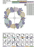 Easter wreath with crocuses and easter eggs Embroidery Design - 4 sizes