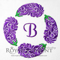 Ornate Eggplant Frame Machine Embroidery Design - 4 sizes