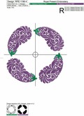 Eggplant Frame Machine embroidery design  - 4 sizes