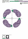 Eggplant Frame Machine embroidery design  - 4 sizes