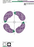 Eggplant Frame Machine embroidery design  - 4 sizes