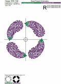 Eggplant Frame Machine embroidery design  - 4 sizes