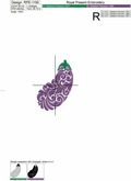 Eggplant Free Machine embroidery design - 3 sizes