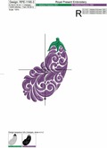 Eggplant Free Machine embroidery design - 3 sizes