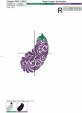 Eggplant Free Machine embroidery design - 3 sizes
