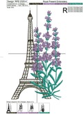 Eiffel Tower with Lavender - 8 sizes