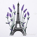 Eiffel Tower with Lavender flowers - 6 sizes