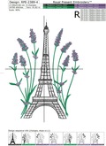 Eiffel Tower with Lavender flowers - 6 sizes