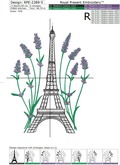 Eiffel Tower with Lavender flowers - 6 sizes