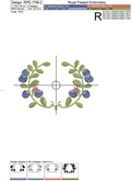 Elegant frame with blueberries Machine Embroidery Designs - 2 sizes