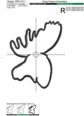 Elk Head Applique machine embroidery design - 3 sizes